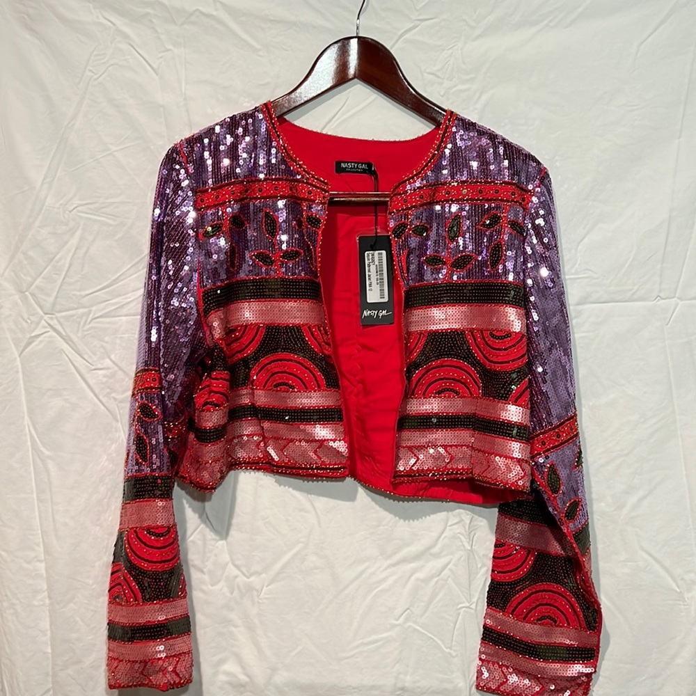 NWT Nasty Gal sequin bolero